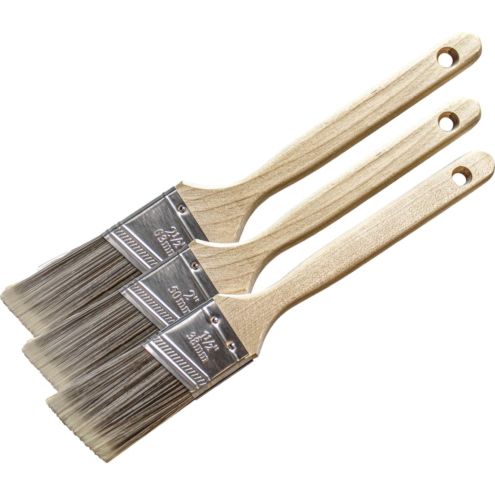 Image of Faithfull 3 Piece Tradesman Synthetic Sash Brush Set