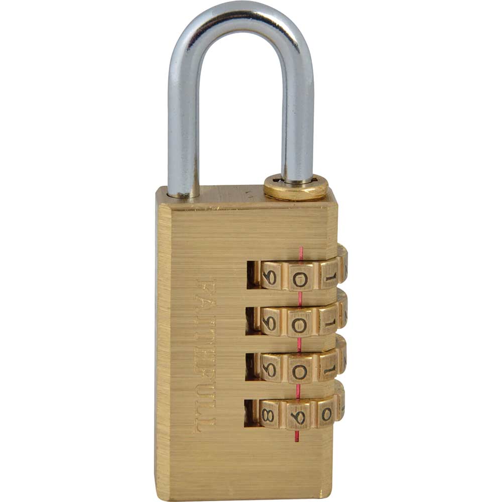 Faithfull Brass Combination Padlock 28mm Standard