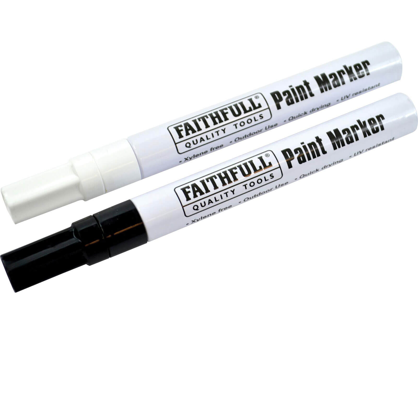 Image of Faithfull Paint Marker Pen Black / White Pack of 2