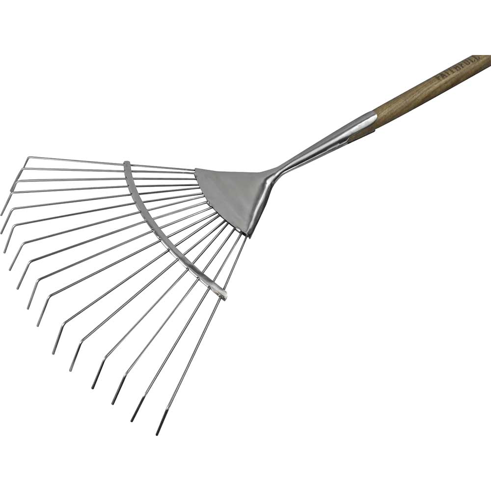 Image of Faithfull Prestige Stainless Steel Lawn Rake Ash Handle