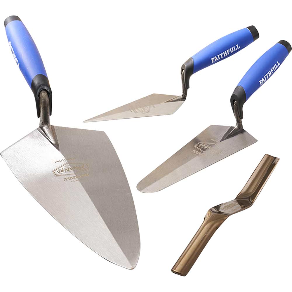 Image of Faithfull 4 Piece Professional Brick Trowel Set