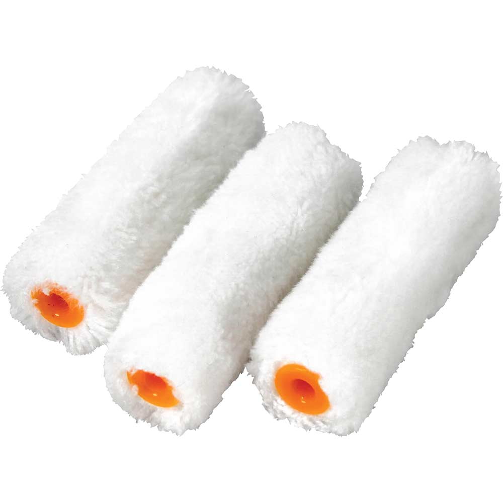 Faithfull Mini Paint Roller Refills Medium Pile 100mm Pack of 10
