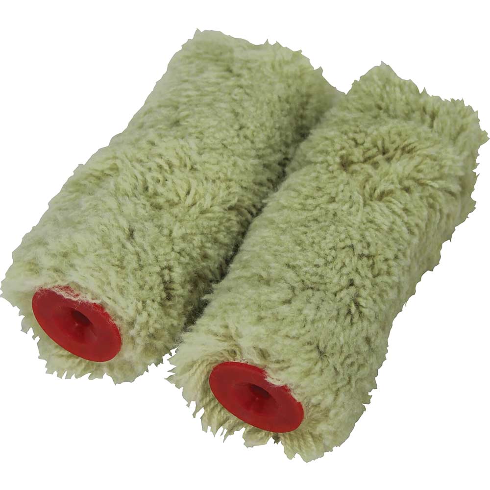 Faithfull Mini Masonry Paint Roller Refills 100mm Pack of 2