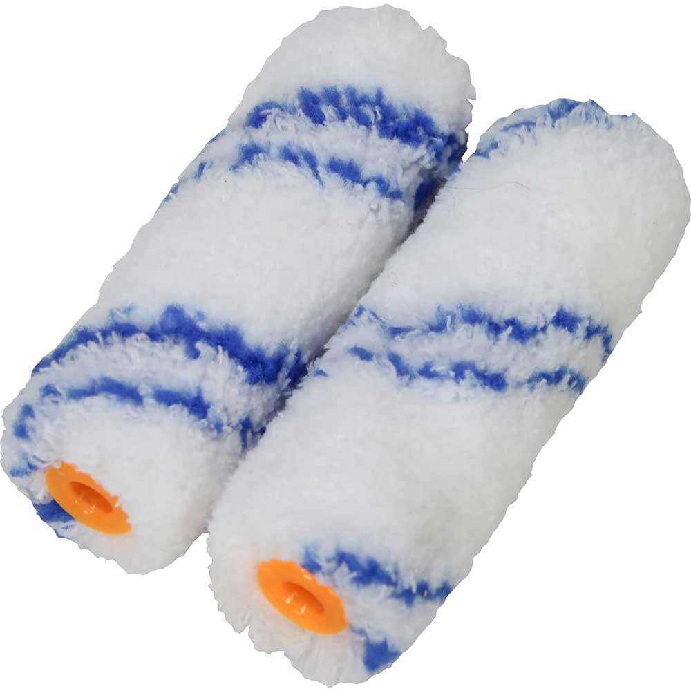 Image of Faithfull Microfibre Mini Roller Refill 100mm Pack of 2