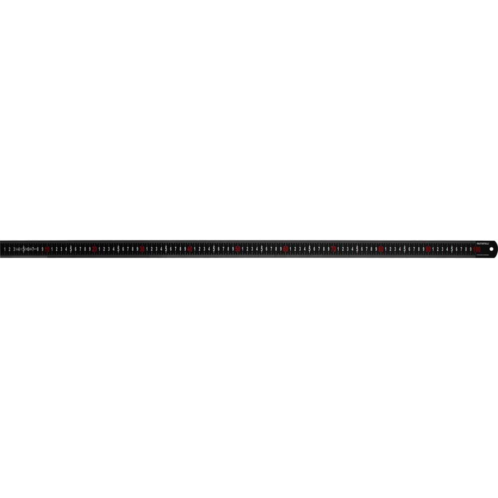 Faithfull Matt Black Stainless Steel Measuring Rule 1m