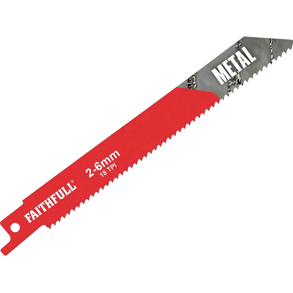 Faithfull S918E Metal Reciprocating Sabre Saw Blades 150mm Pack of 5