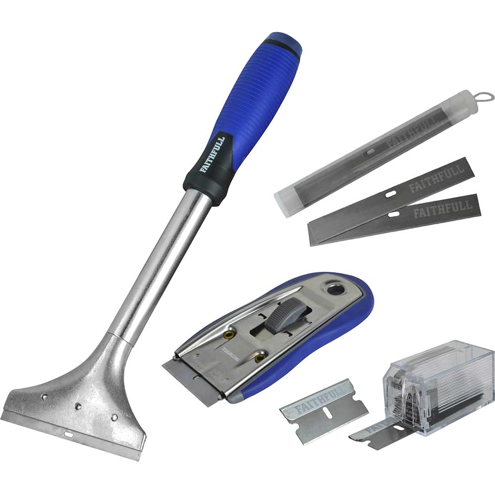 Faithfull Long Handled Hand Razor and Scraper Set | Scrapers