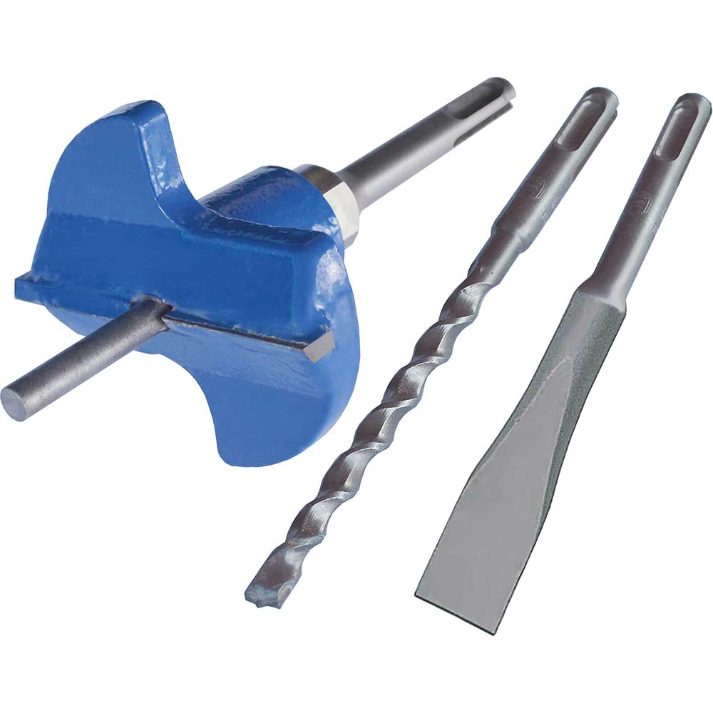 Faithfull 3 Piece SDS Plus Electrical Round Back Box Cutters Cutter Set