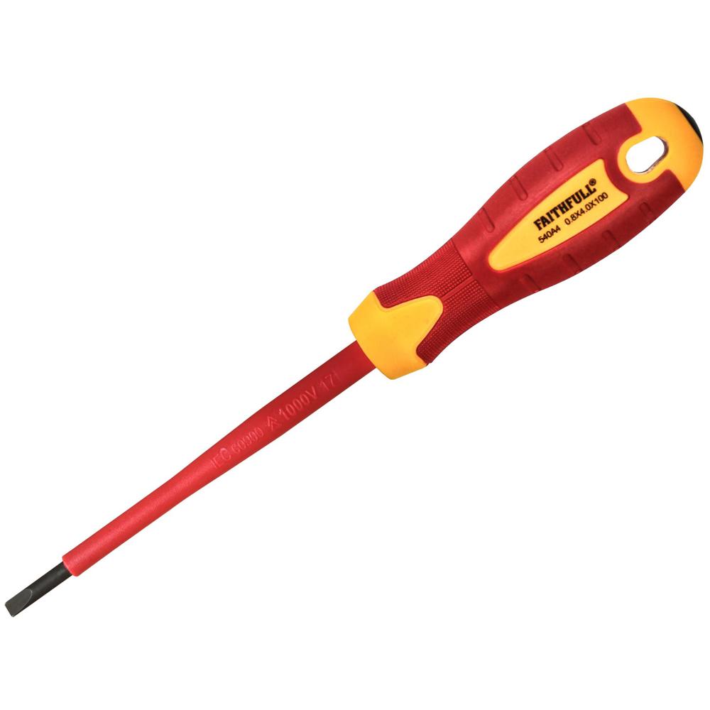 VDE Insulated Soft Grip Slotted Screwdriver
