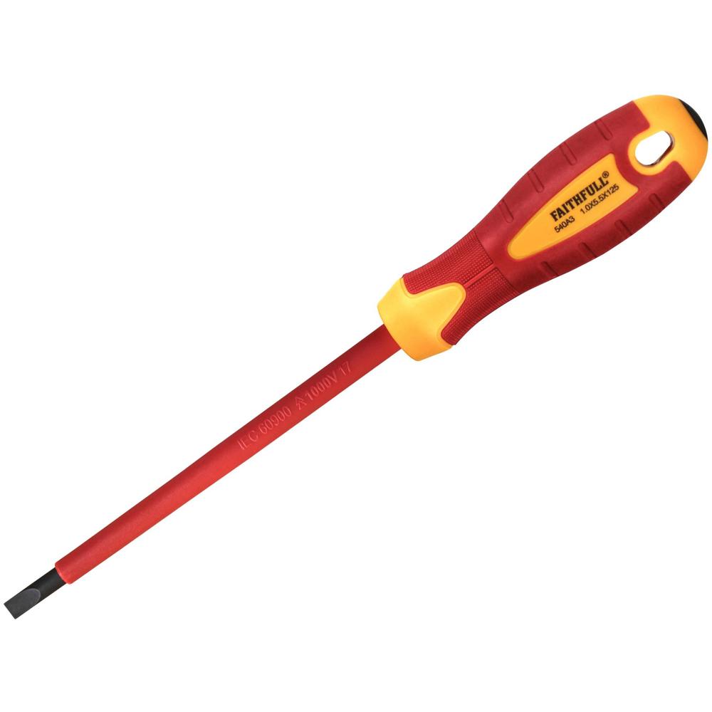VDE Insulated Soft Grip Slotted Screwdriver