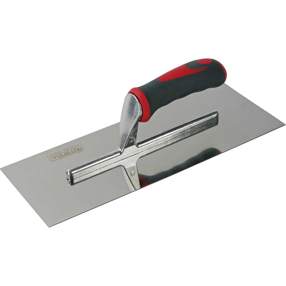 Image of Faithfull Soft Grip Stainless Steel Plasterers Trowel 13" 5"