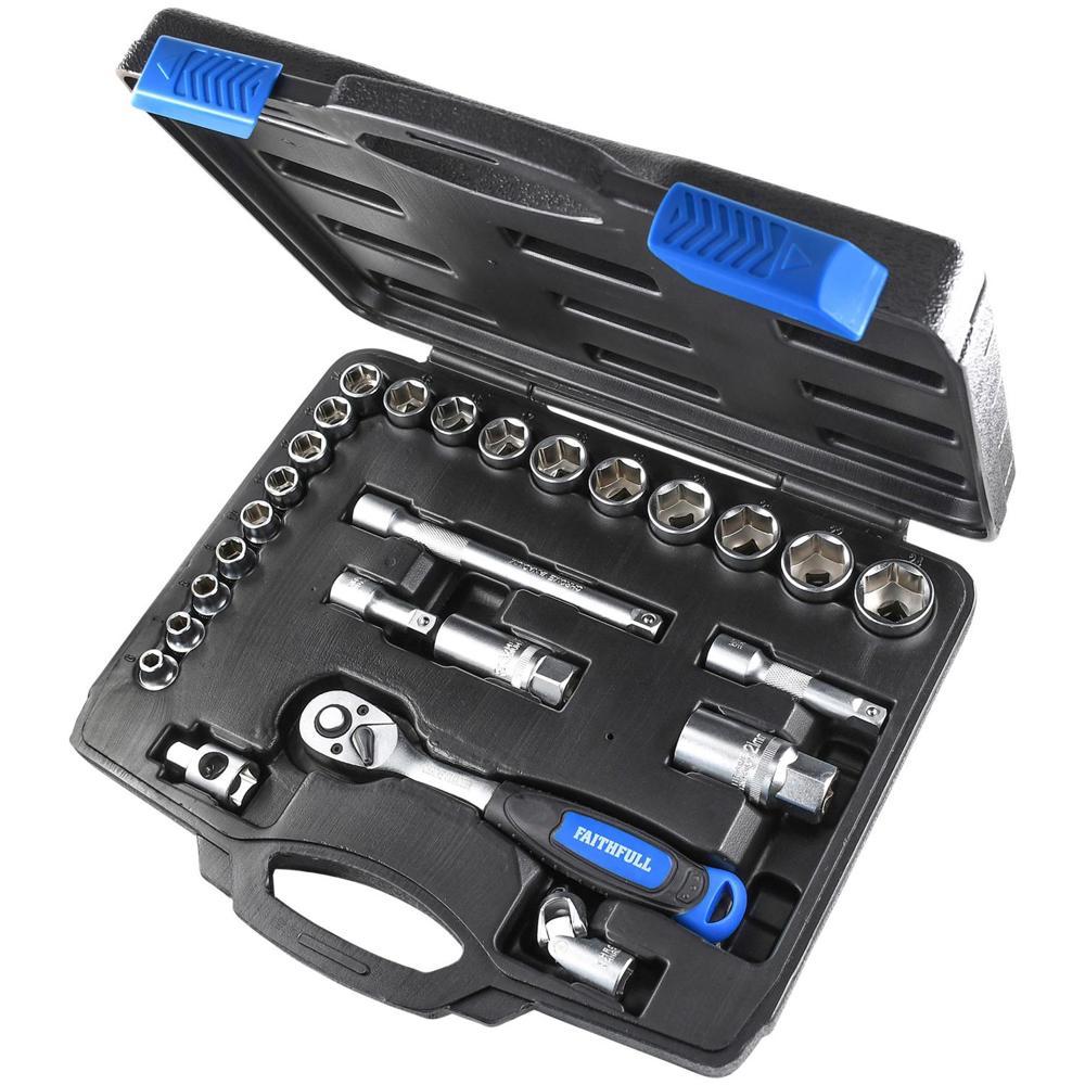 Faithfull 26 Piece 3/8" Drive Hexagon Socket Set 3/8"