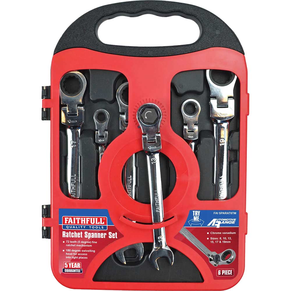 Faithfull ratchet shop spanner set