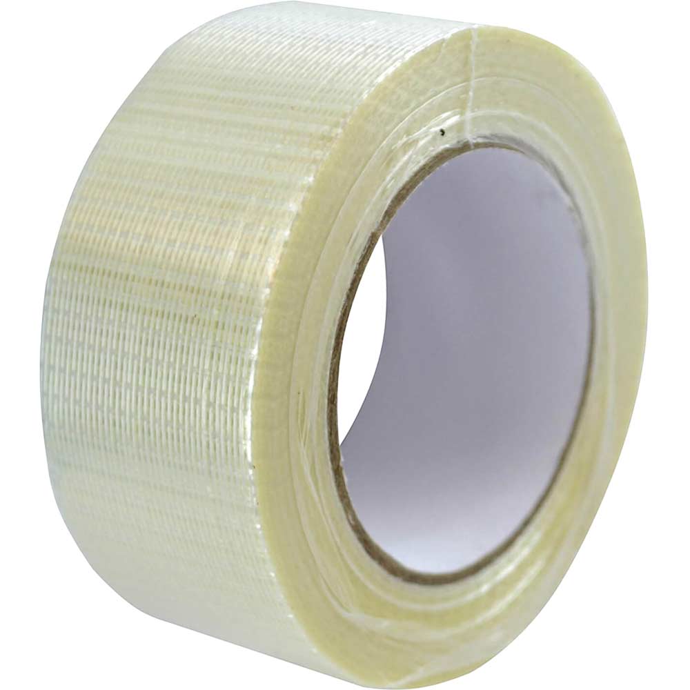 Faithfull Reinforced Crossweave Tape Clear 50mm 50m