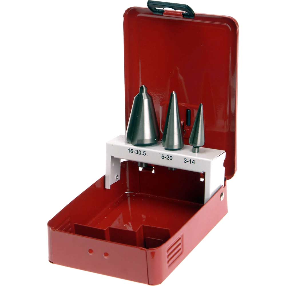 Image of Faithfull 3 Piece HSS Taper Cone Drill Bit Set