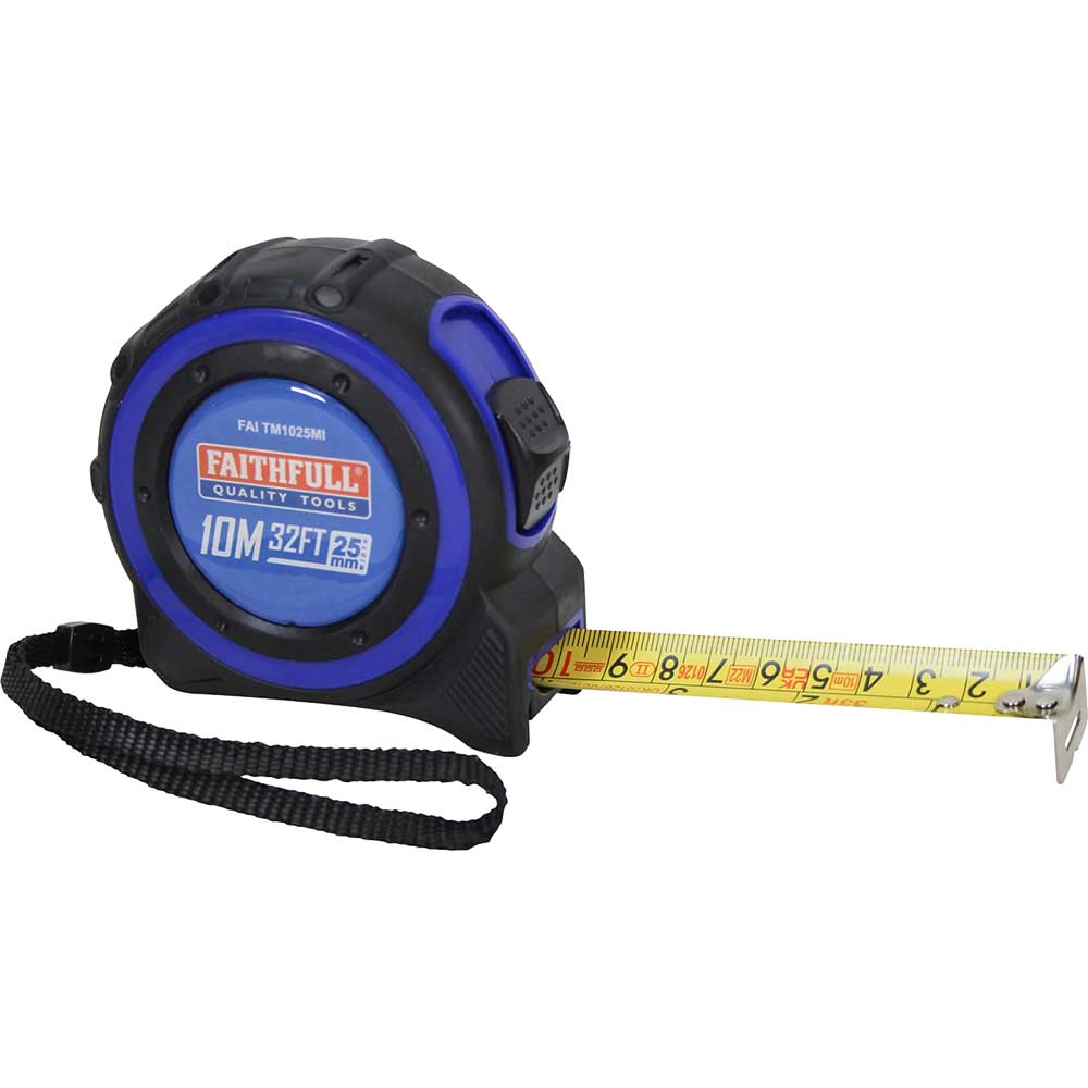 Image of Faithfull Trade Tape Measure Imperial & Metric 33ft / 10m 25mm