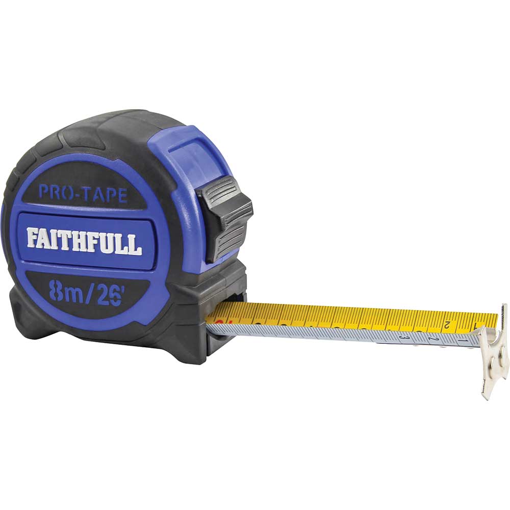 Faithfull Pro Tape Measure Imperial & Metric 26ft / 8m 32mm