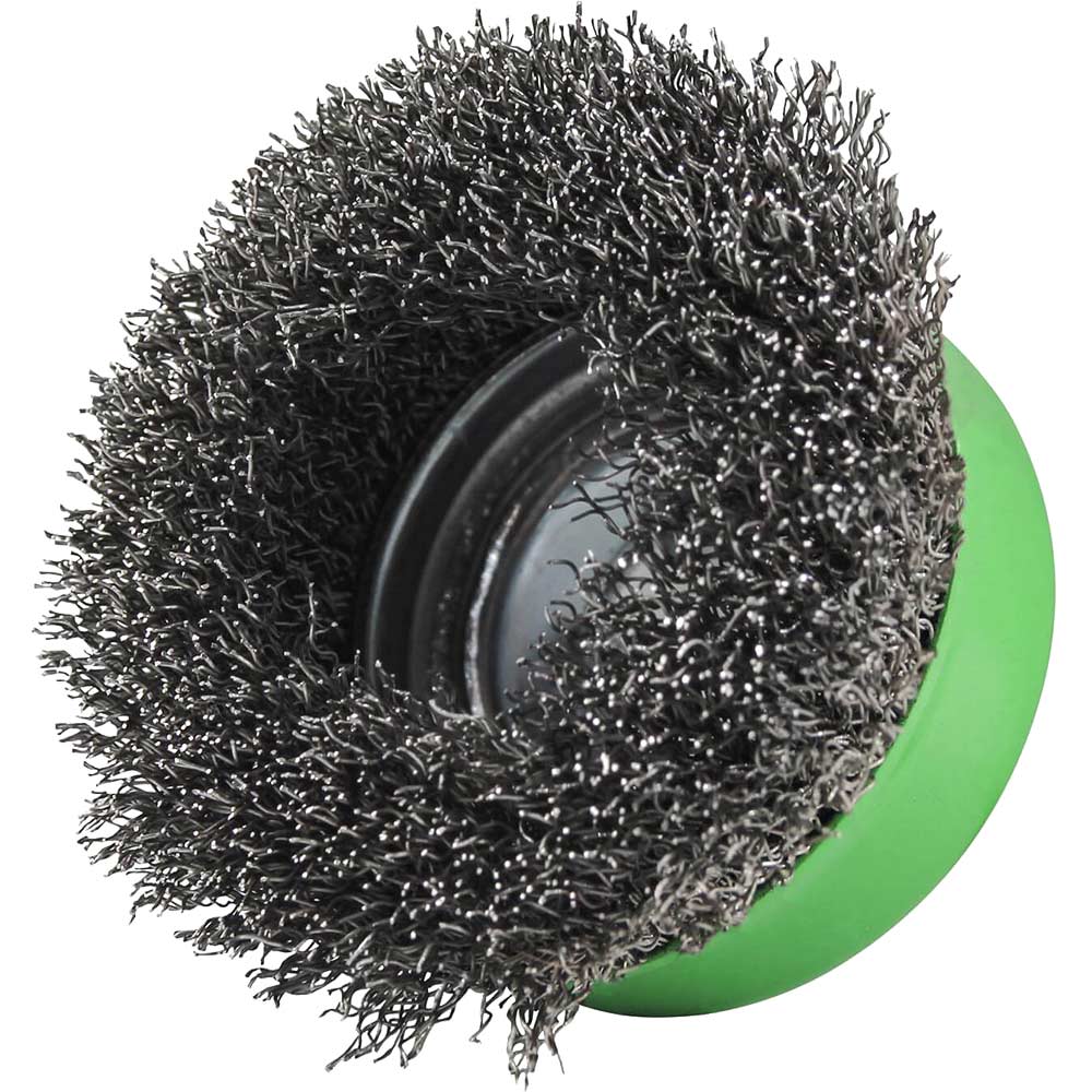 Faithfull X Lock Crimped 0.3mm Stainless Steel Wire Cup Brush 75mm X-Lock