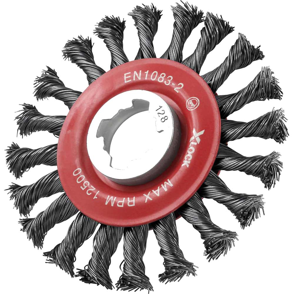 Faithfull X Lock Conical 0.5mm Steel Wire Brush 115mm X-Lock