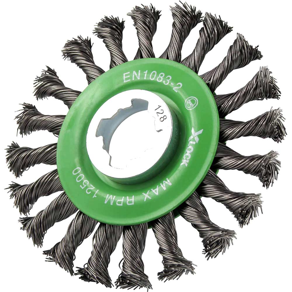 Faithfull X Lock Conical 0.5mm Stainless Steel Wire Brush 115mm X-Lock