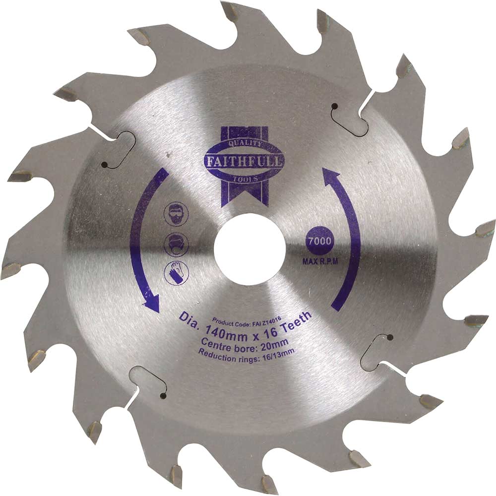 Faithfull Fast Rip TCT Circular Saw Blade 140mm 16T 20mm