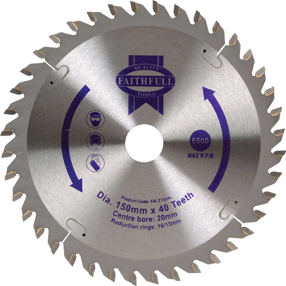 Faithfull General Purpose TCT Circular Saw Blade 150mm 40T 20mm