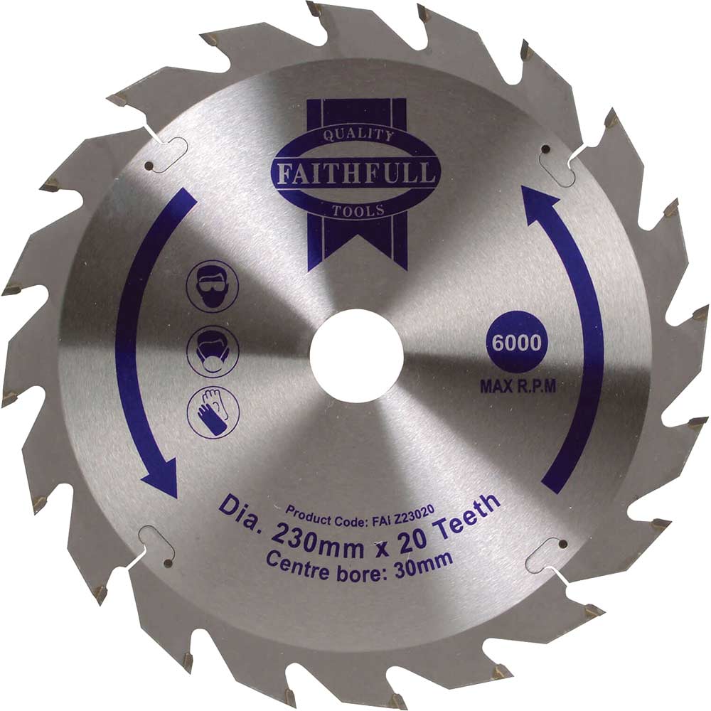 Faithfull Fast Rip TCT Circular Saw Blade 230mm 20T 30mm