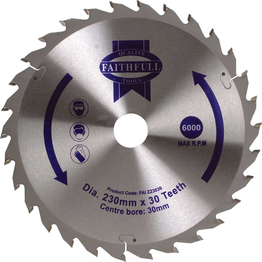 Faithfull General Purpose TCT Circular Saw Blade 230mm 30T 30mm
