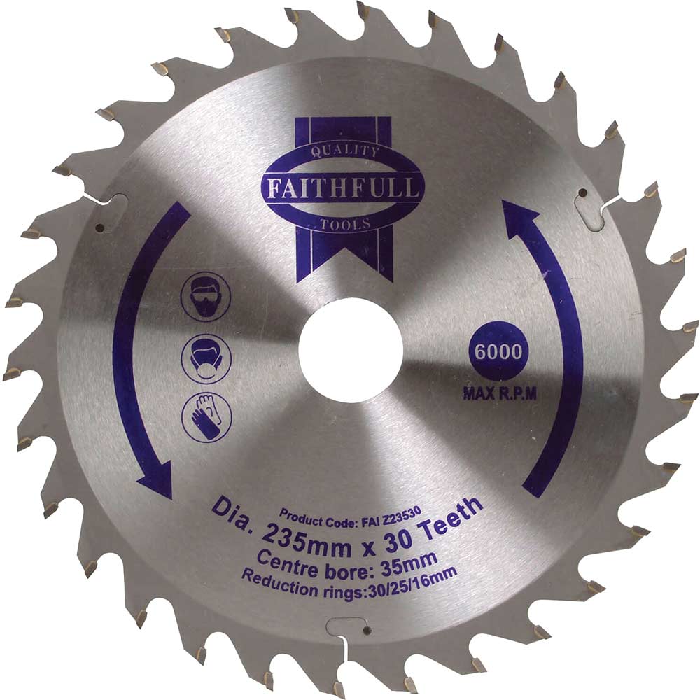Faithfull General Purpose TCT Circular Saw Blade 235mm 30T 35mm