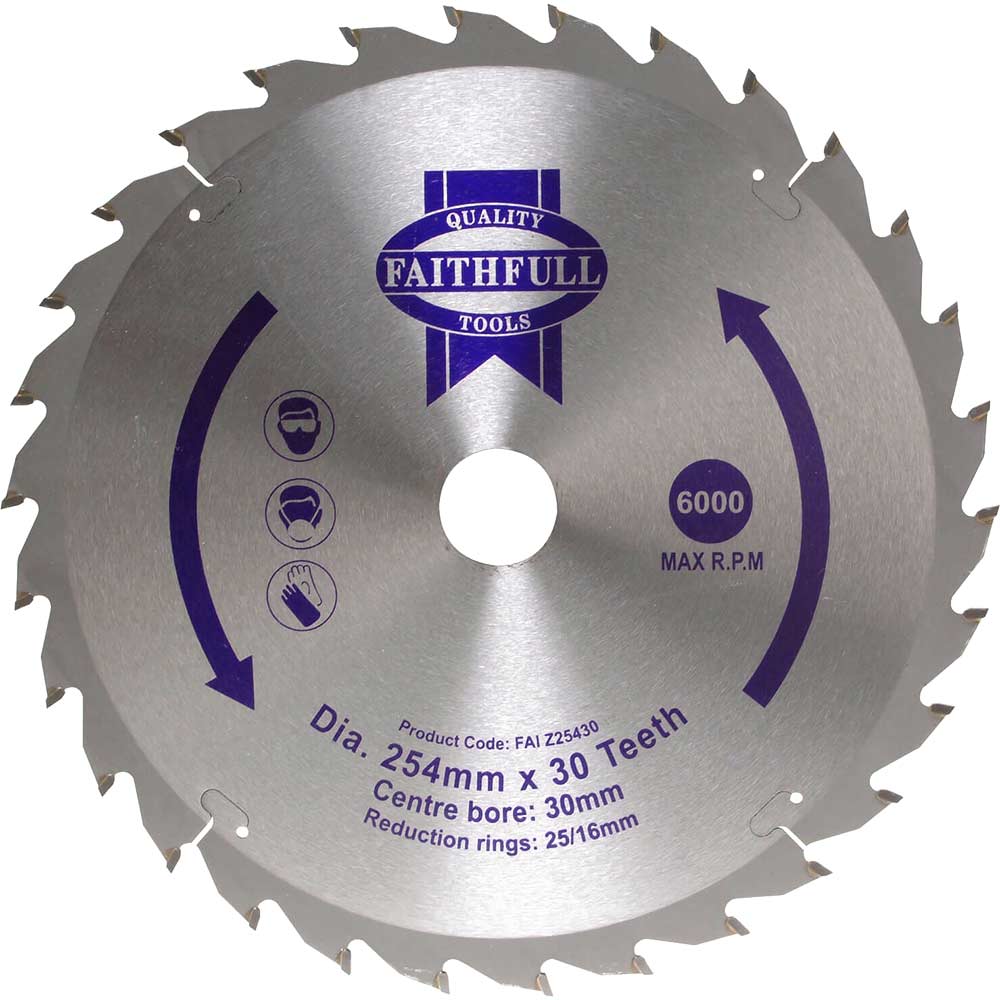 Faithfull General Purpose TCT Circular Saw Blade 254mm 30T 30mm