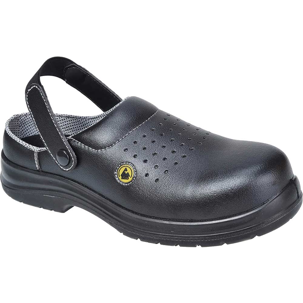 Portwest Compositelite ESD Perforated Safety Clogs Black Size 2