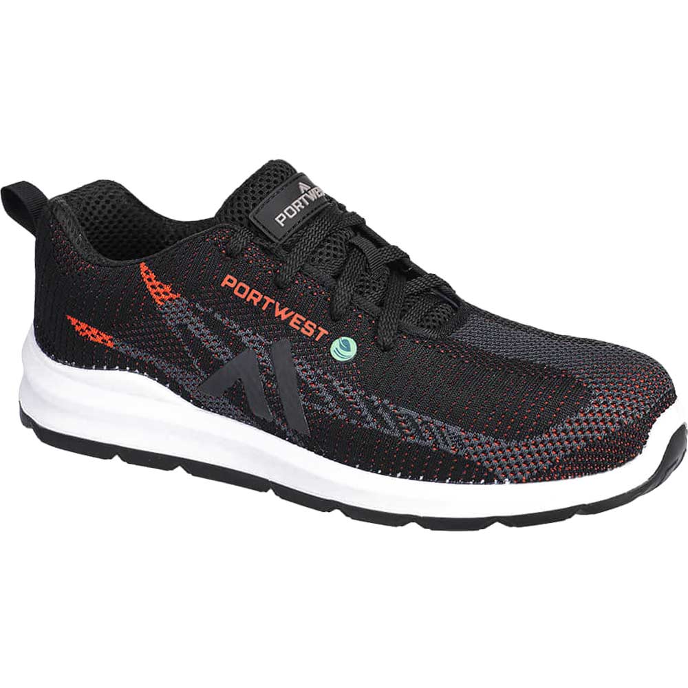 Portwest Eco Fly Composite Safety Trainers Black / Red Size 4