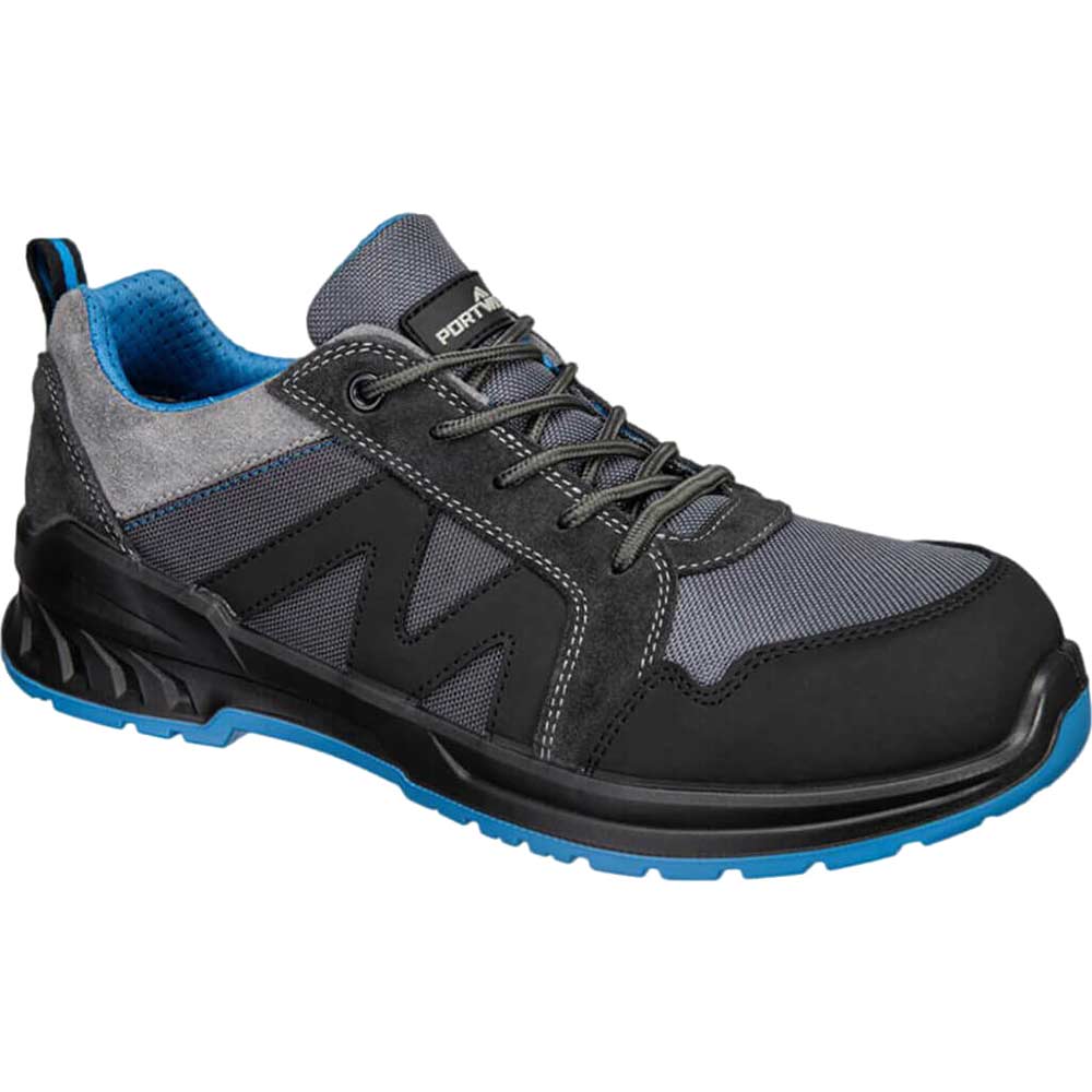 Portwest Composite Toe Cap S1PS Safety Trainers Black / Blue Size 6.5