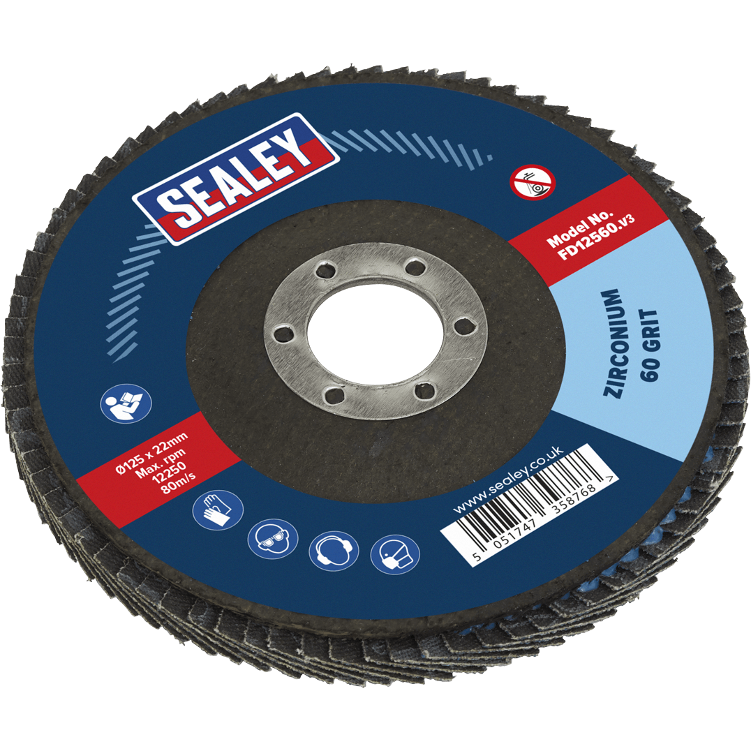 Photos - Cutting Disc Sealey Zirconium Abrasive Flap Disc 125mm 60g Pack of 1 FD12560 