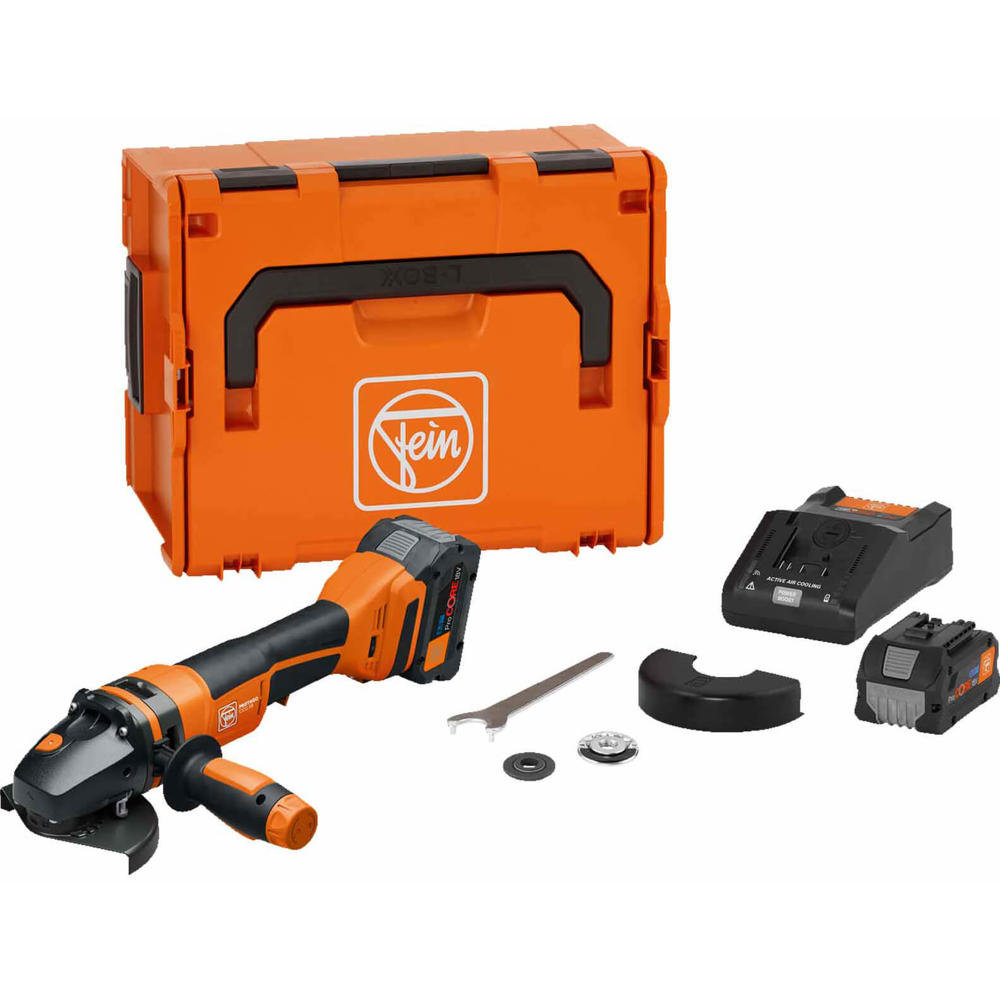 Fein CCG 18-115-12 PD-SEC AS Protago 18v Cordless Angle Grinder 115mm 2 x 8ah Li-ion ProCore Charger Case