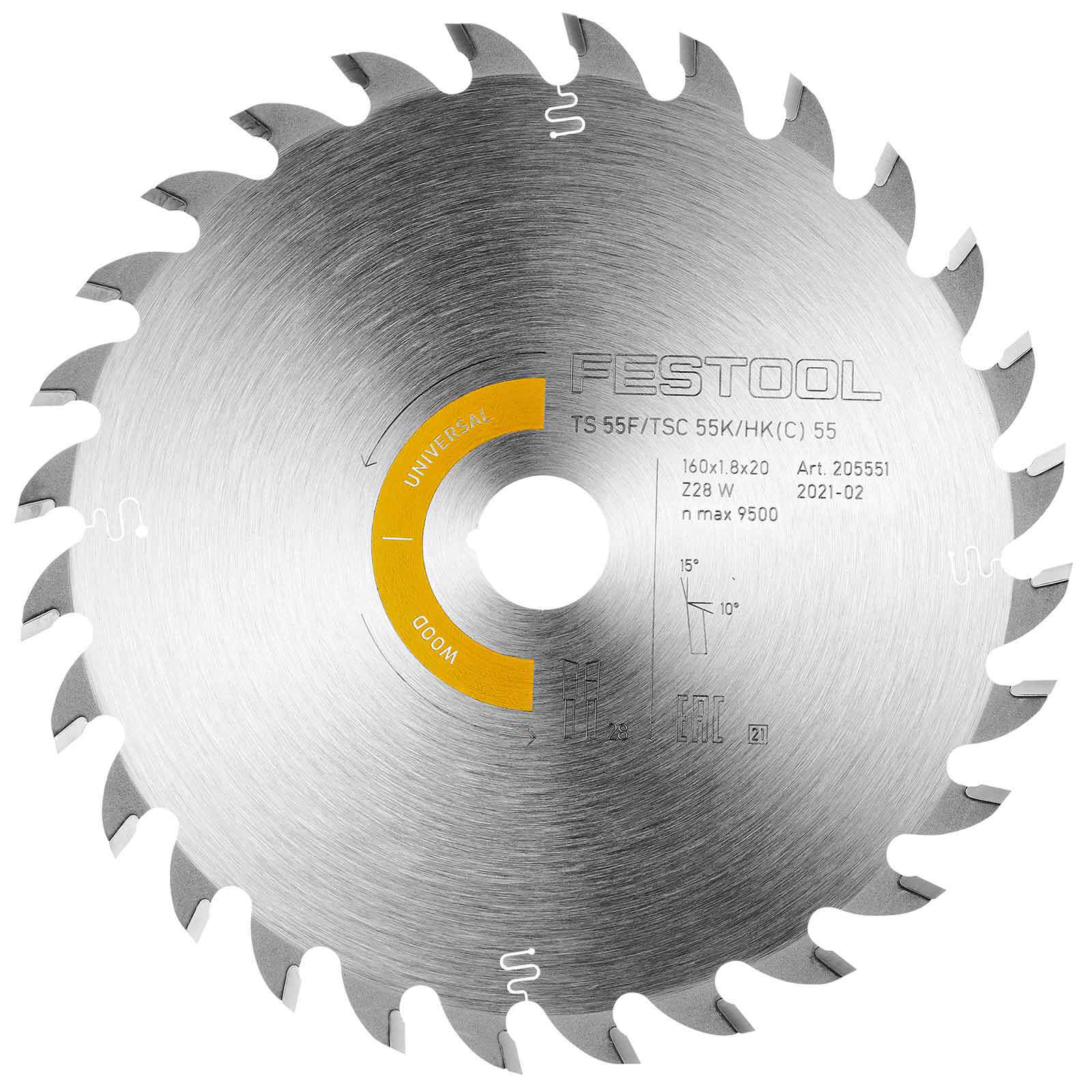 Image of Festool TS55 F Wood Cutting Universal Circular Saw Blade 160mm 160mm 28T 20mm