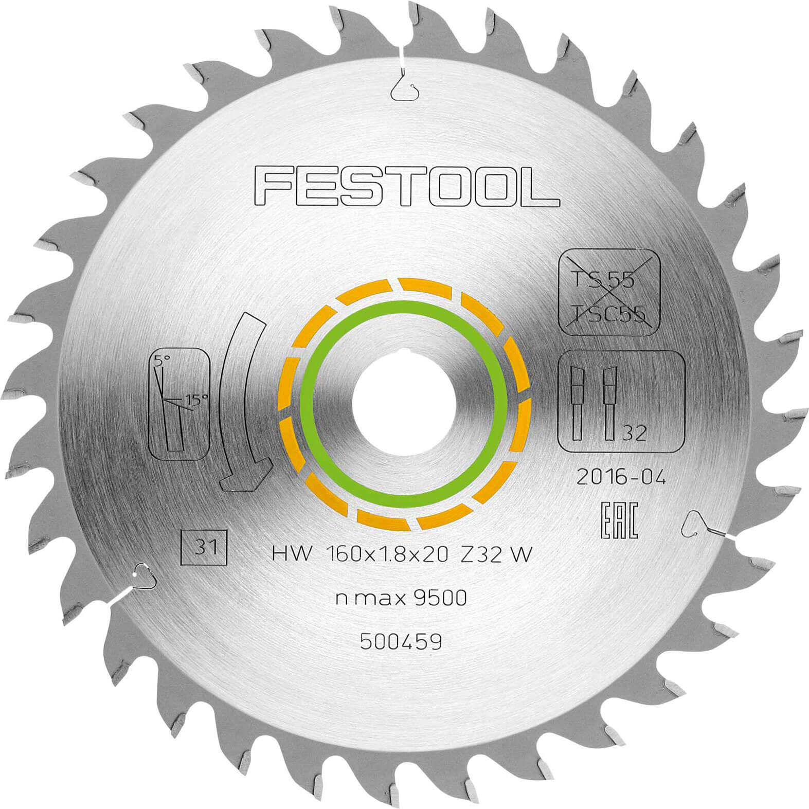 Image of Festool Fine Tooth Wood Cutting Circular Saw Blade 216mm 60T 30mm