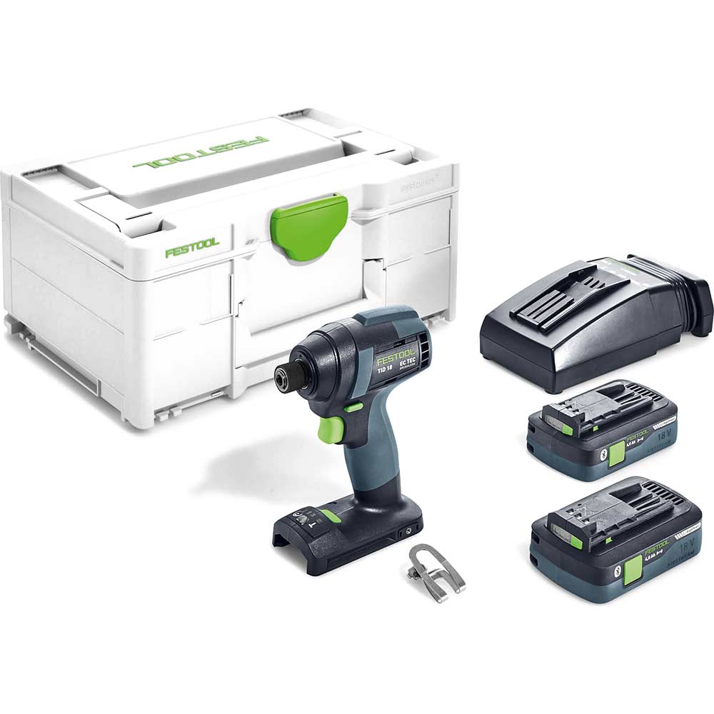Festool TID 18 C 18v Cordless Impact Driver 2 x 4ah Li-ion Battery Charger Case