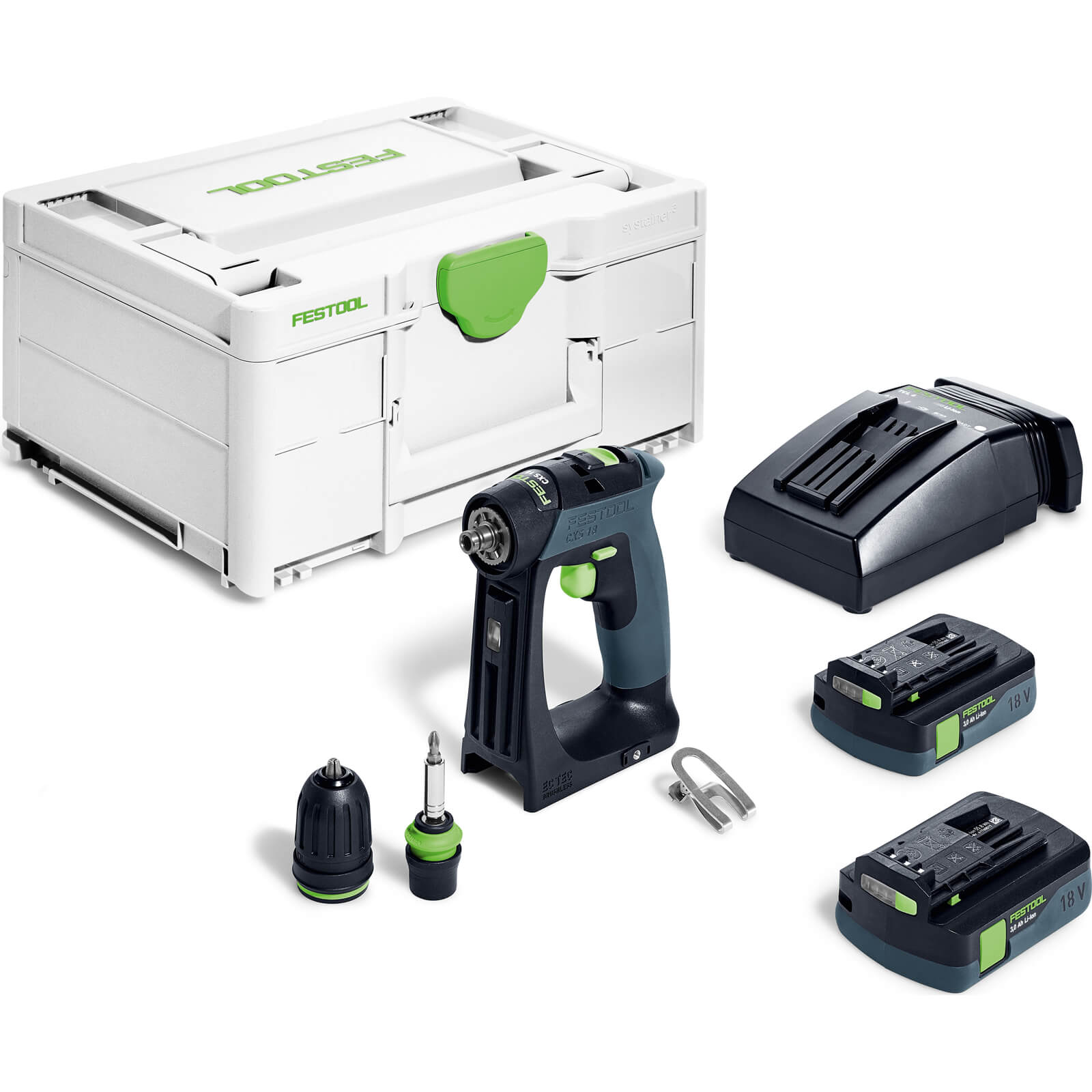 Image of Festool CXS 18 18v Cordless Brushless Drill Driver 2 x 3ah Li-ion Charger Case