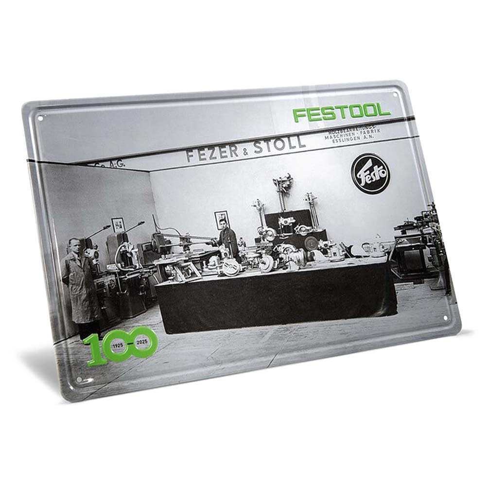 Festool 100 Years Exhibition Stand Retro Tin Plate Sign