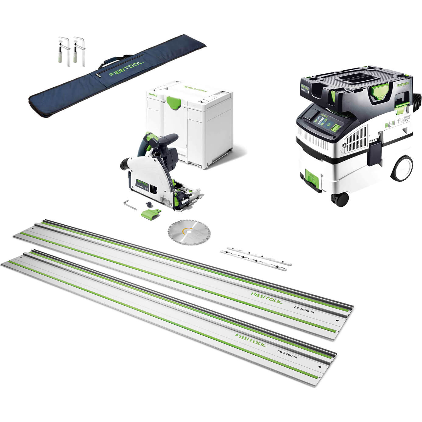 Festool TS60 KEBQ Plus Plunge Cut Circular Saw and M Class Extractor Kit 240v