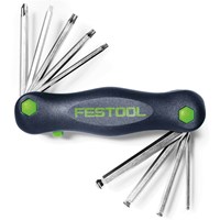 Festool Fan Toolie 9 Piece Folding Hex, Slotted, Pozi and Torx Key Set