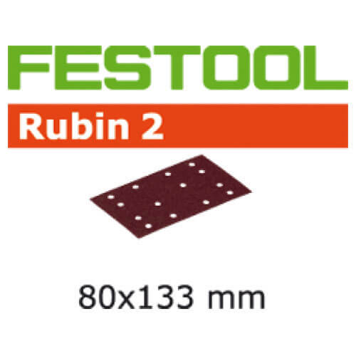 Image of Festool Rubin 2 StickFix Sanding Sheets for Wood 80 x 133mm 80mm x 133mm 40g Pack of 50