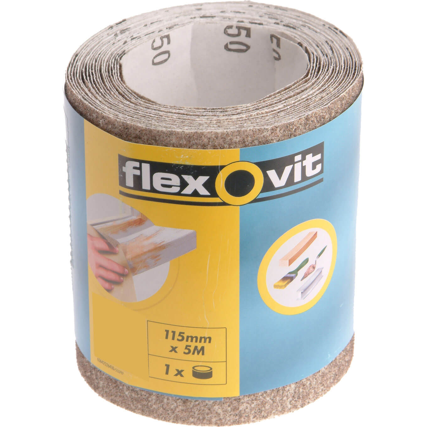 Image of Flexovit General Purpose Sanding Roll 115mm 5m 120g