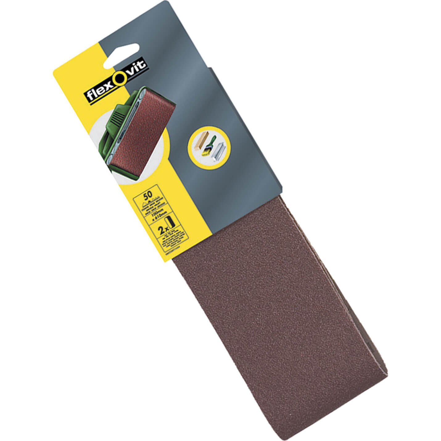 Image of Flexovit Sanding Belts 100 x 610mm 50g Pack of 2
