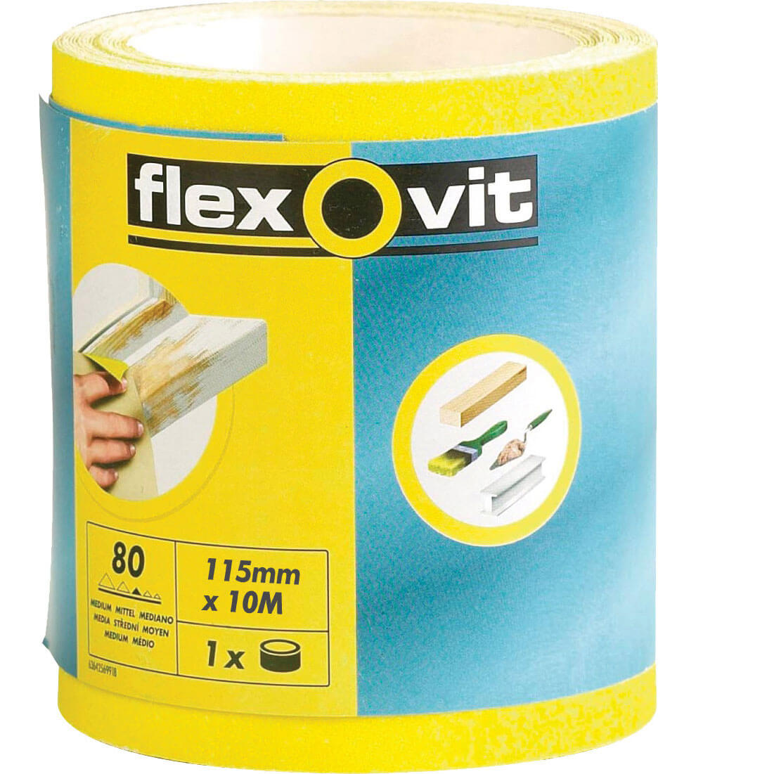 Image of Flexovit High Performance Sanding Roll 115mm 5m 120g