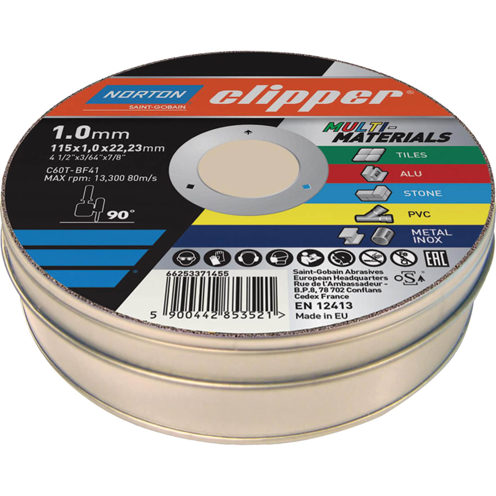 Image of Norton Clipper Multi Material Cutting Disc 115mm Pack of 10