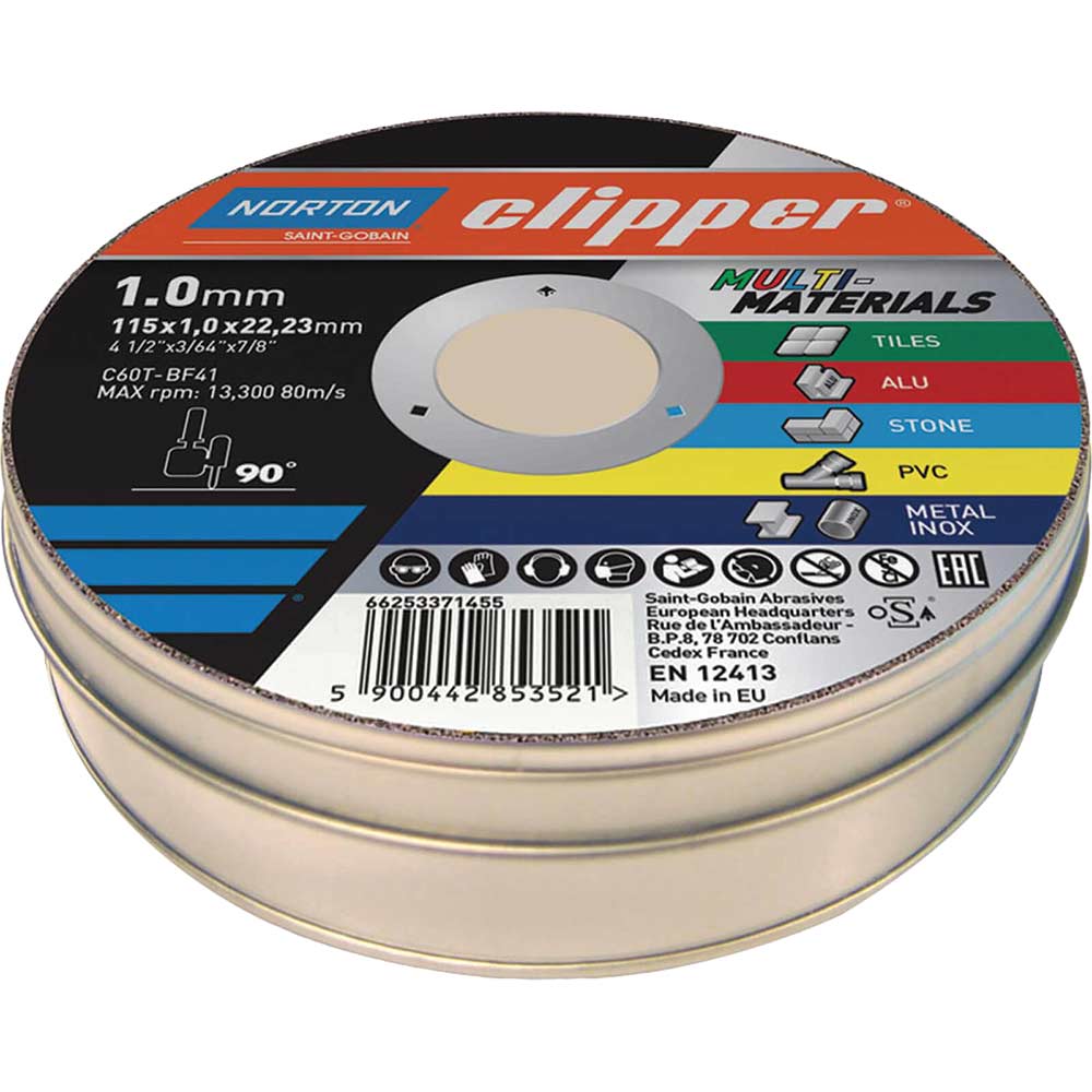 Image of Norton Clipper Multi Material Cutting Disc 115mm Pack of 10