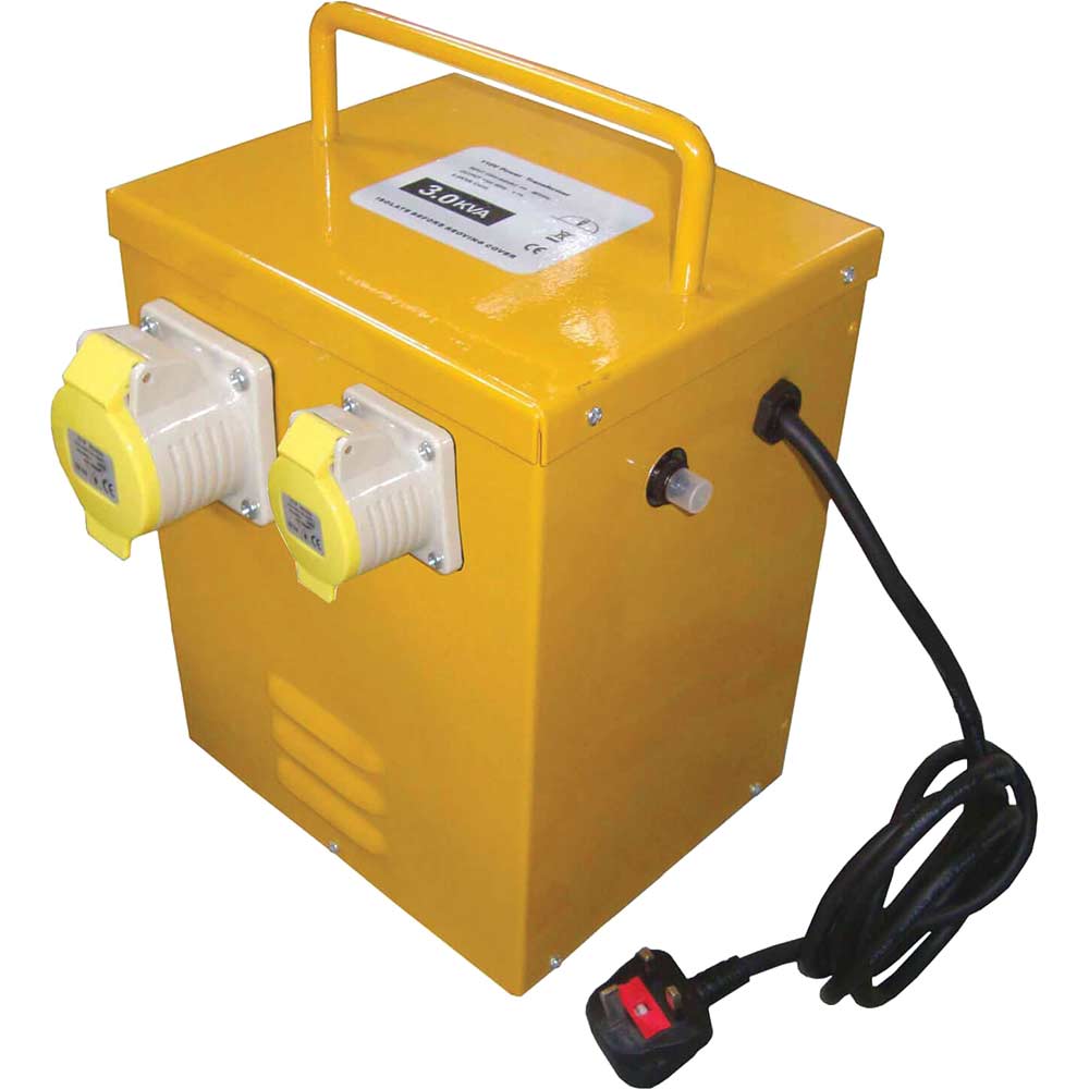 Faithfull 110v Portable Continuous Rated Transformer 3Kva 240v