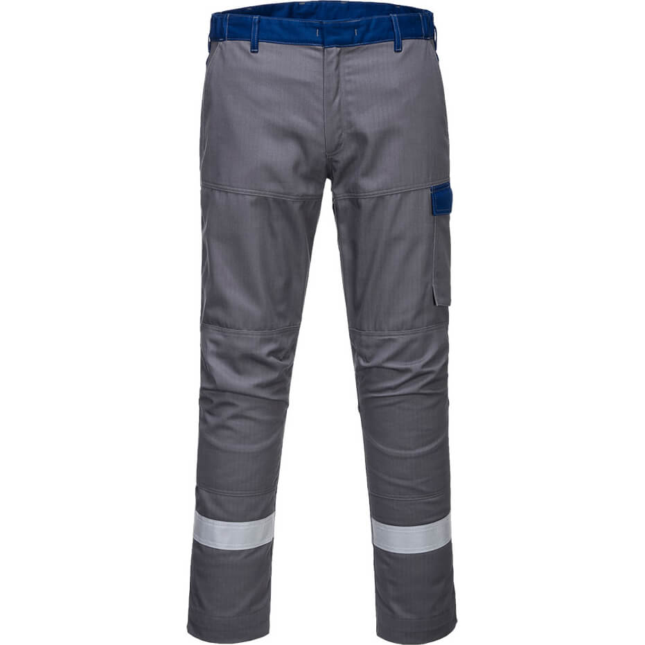 Image of Biz Flame Ultra Two Tone Flame Resistant Trousers Grey 41" 31"
